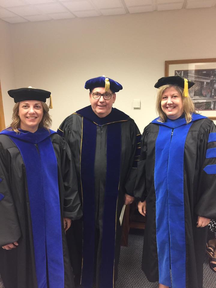 Dr. Kristi Berg, Tom and Dr. Deanna Klein at Minot State University Graduation - 2016